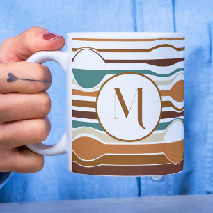 Mug style retro branché boho coloré motif géométrique