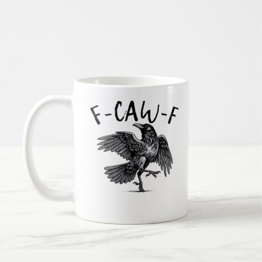 Mug Style Rétro Classique Corbeau F Caw F (Gauche)