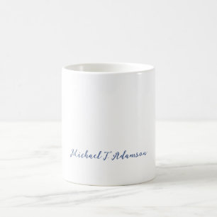 Mug Style Rétro Élégant Nom De Calligraphie Blanche Si