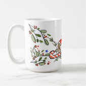Mug Style Rétro Joli Monogramme de Noël F avec nom (Gauche)