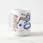 Mug Style Rétro Joli Monogramme de Noël G Avec Nom (Devant gauche)