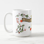 Mug Style Rétro Joli Monogramme de Noël H Avec Nom (Gauche)