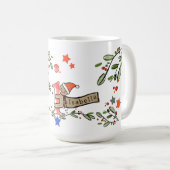 Mug Style Rétro Joli Monogramme de Noël I Avec Nom (Devant droit)