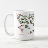 Mug Style Rétro Joli Monogramme de Noël I Avec Nom (Gauche)