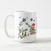 Mug Style Rétro Joli Monogramme de Noël K avec nom (Gauche)