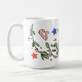 Mug Style Rétro Joli Monogramme de Noël P Avec Nom (Gauche)