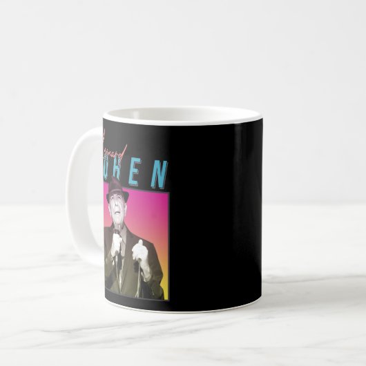 Mug Style rétro Leonard Cohen 80s (Devant gauche)