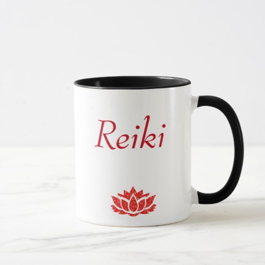 Mug Style rouge de principes de Reiki (Droite)