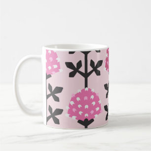 Mug Style scandinave trèfle floral vintage transparent