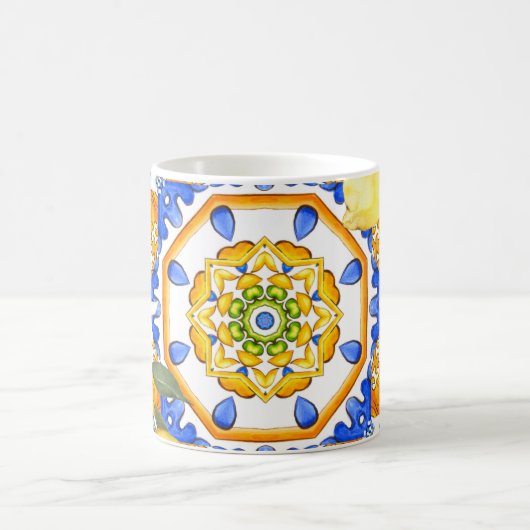 Mug style sicilien, citrons, majolica (Centre)