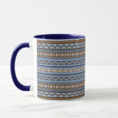 Mug Style sud-ouest bleu et Motif géométrique Brown (Gauche)