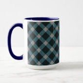 Mug Style Tartan en cyano gris et relief sculpté clair (Gauche)