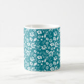 Mug Style Turquoise turquoise bleu floral élégant (Centre)