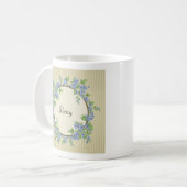 Mug Style victorien Courbe de Fleur Bleue (Devant gauche)