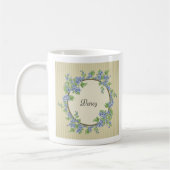Mug Style victorien Courbe de Fleur Bleue (Gauche)
