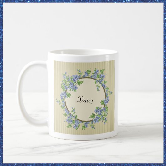 Mug Style victorien Courbe de Fleur Bleue