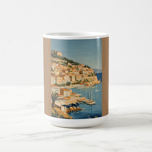 Mug Style vintage Côte d'Azur Aquarelle Voyage Françai (Centre)