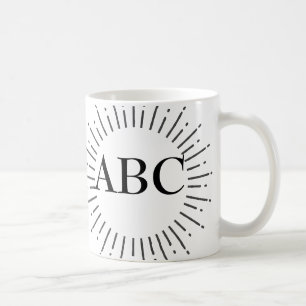 Mug Style Vintage Éclat de Soleil avec Monogramme Modi