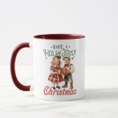 Mug Style vintage Noël Enfants Holly Jolly (Gauche)