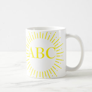 Mug Style vintage Yellow Sun Burg Personnalisé Monogr