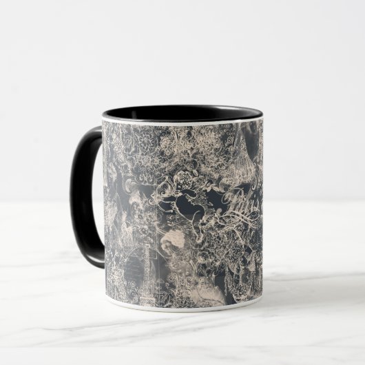 Mug Stylish Black Paris Toile Design (Devant gauche)