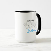 Mug Stylish Happy 50th Birthday Typographie (Devant droit)