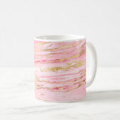 Mug Stylish Pink Gold Abstract Marble Liquid Paint (Devant droit)