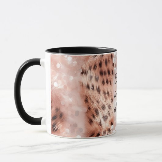 Mug Stylish Rose rose rose or Leopard Glitz (Gauche)
