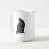 Mug Stylized Grey Cat and Paw Prints Long-Sleeve Shirt (Devant gauche)