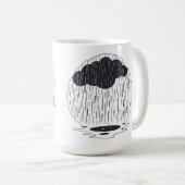 Mug Stylized Rain Cloud with Falling Rain and Puddle (Devant droit)