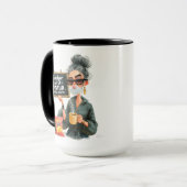 Mug  Stylized Retro Illustration of a Man with Chips  (Devant gauche)