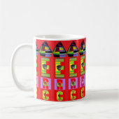 Mug Stylo Alphabet Aléatoire Rouge (Gauche)