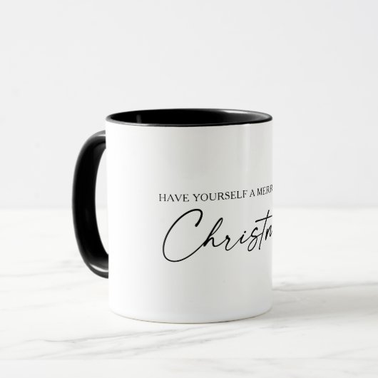 Mug Stylo Calligraphie encre Script minimaliste Noël (Devant gauche)