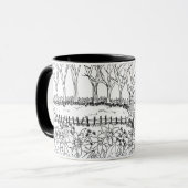 Mug Stylo et encre de scène du paysage (Devant gauche)