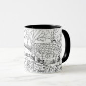Mug Stylo et encre de scène du paysage (Devant droit)