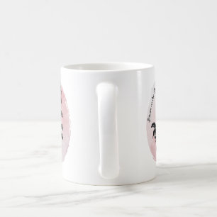 Mug Stylo et Rose d'encre dessin sur rose - Focus sur