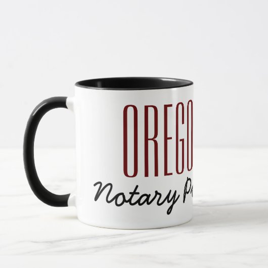 Mug Stylo Posé Notaire Public De L'Oregon (Gauche)