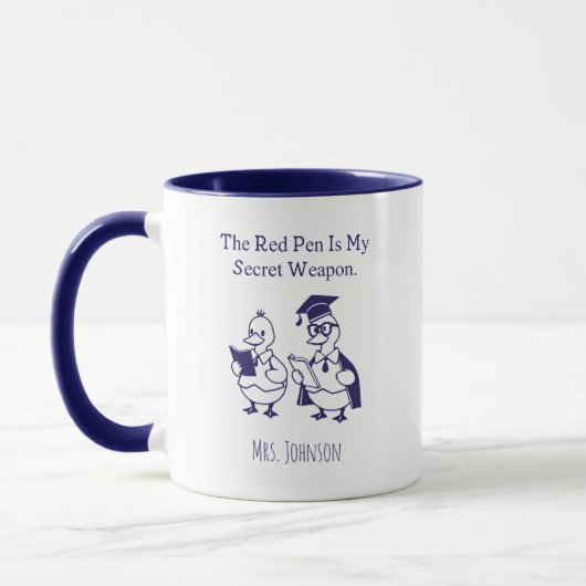 Mug Stylo rouge arme secrète conception drôle d'enseig (Gauche)