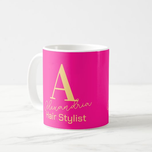 Mug Stylo simple moderne Monogramme (Devant gauche)