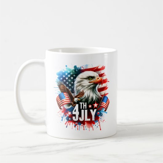 Mug Sublimation d'aigle patriotique américain-61905 (Gauche)