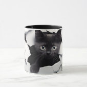 Mug Sublimation de chat noir 3D enveloppement de boue (Centre)