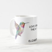 Mug Sublimation de colibri pour l'Oiseur Nom personnal (Devant gauche)