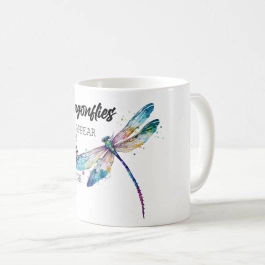 Mug Sublimation de libellule inspirationnelle/commémor (Devant droit)