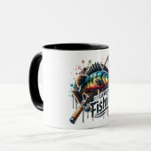 Mug Sublimation de pêche/ Je préférerais pêcher (Devant gauche)