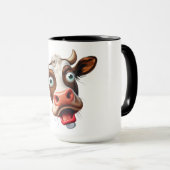 Mug Sublimation drôle du visage de vache (Devant droit)
