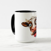 Mug Sublimation drôle du visage de vache (Devant gauche)