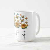 Mug Sublimation inspirée du tournesol/papillon (Devant droit)