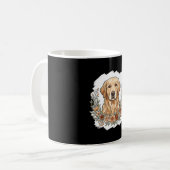 Mug Sublimation Retriever Doré Floral (Devant gauche)