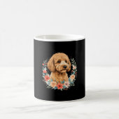 Mug Sublimation ronde de chien floral (Centre)