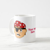 Mug Substance mignonne de pirate de garçon renfrogné (Devant gauche)